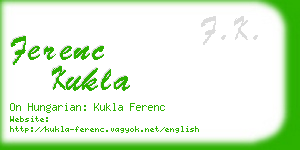 ferenc kukla business card
